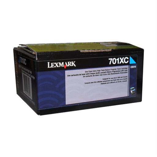 Lexmark CS/CX510 Cyan Return Programme 4K Toner Cartridge Part no.: 70C1XC0 Lexmark