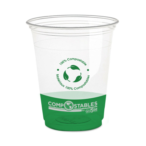 Clear PLA Cold Cups - 12 Oz, pack of 50 Globe Commercial Products