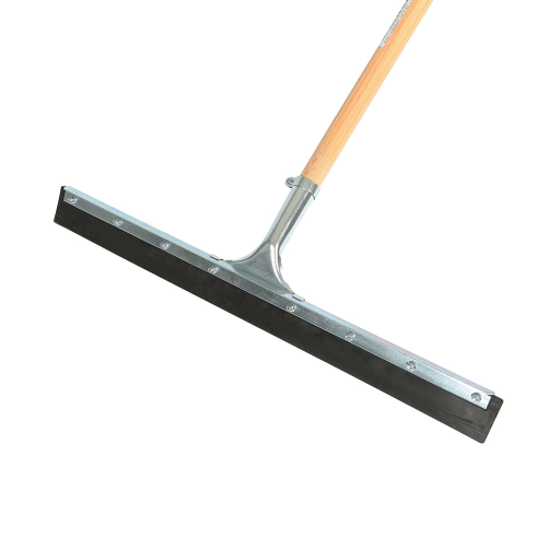 24" Straight Squeegee Black Rubber Assembled with 54" Tapered Wood Handle Globe Commercial Products