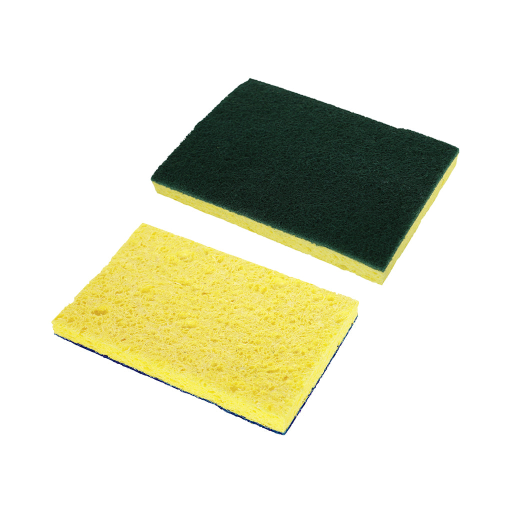 6"x4' Green/Yellow H.D. Cellulose Scrub Sponge Globe Commercial Products