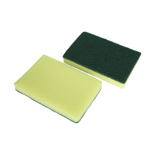 6"x4' Green/Yellow H.D. Foam Scrub Sponge Globe Commercial Products