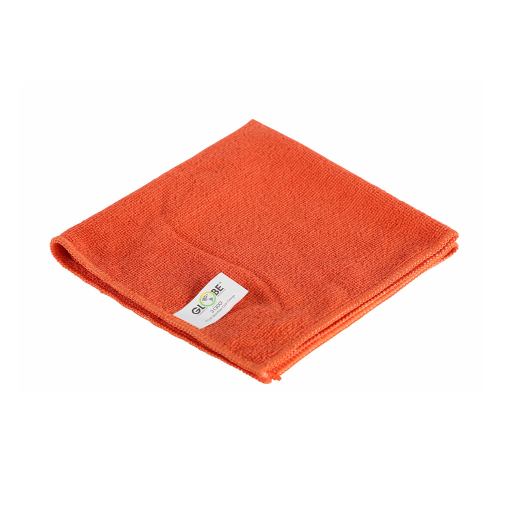16"x16" Microfiber Cloth 240GSM Orange (Pack of 10) Globe Commercial Products