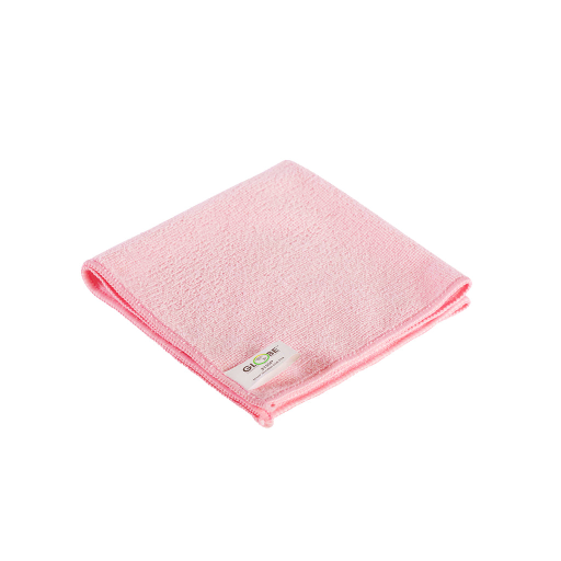 14"x14" Microfiber Cloth 240GSM Pink (Pack of 10) Globe Commercial Products