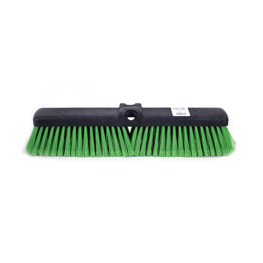 18" Plastic Block Pushbroom Medium GREEN Globe Commercial Products
