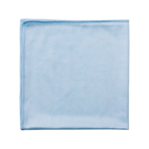 14?x14? Glass/Mirror Microfiber Cloth Blue (Pack of 10) Globe Commercial Products