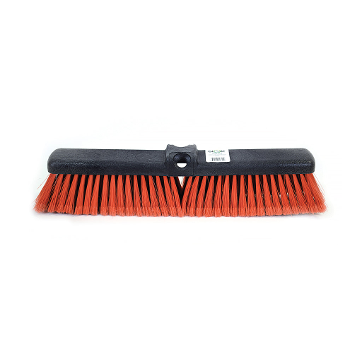 18" Plastic Block Pushbroom Medium RED Globe Commercial Products