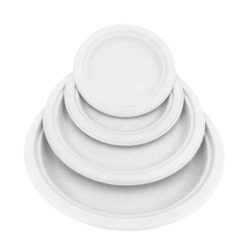 Compostable Round Plate - White / 7" (pack of 50) Globe Commercial Products