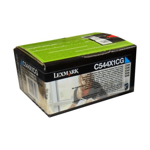 Lexmark C/X544,546,X548 Cyan Return Program 4K Toner Cartridge – – Non Moving – Lexmark