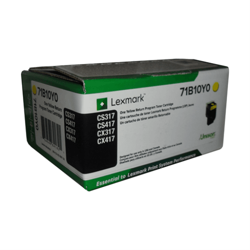 Lexmark CS/CX317, 417, 517 Yellow Return Programme 2.3K Toner Cartridge Part no.: 71B10Y0 – – Non Moving – Lexmark