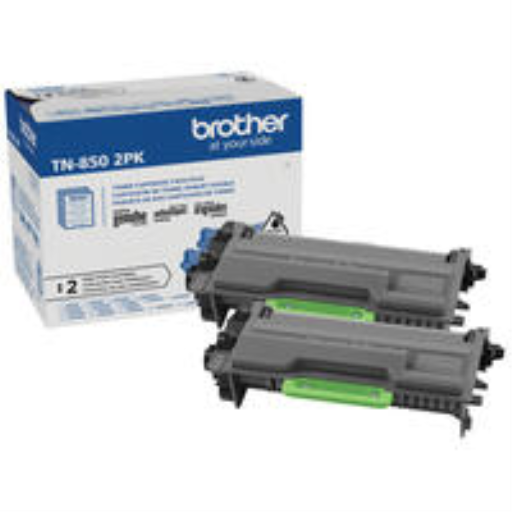 Brother Genuine TN850 2PK High-Yield Black Toner Cartridge Multipack Brother