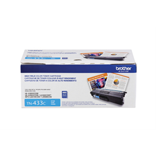 Brother TN433C Cyan Toner Cartridge, High Yield Brother