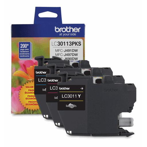 Brother Genuine LC30113PKS 3-Pack Standard-yield Colour Ink Cartridges Brother