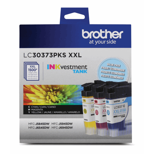 Brother LC30373PKS Genuine 3-Pack Super High-Yield INKvestment Tank Cartridges Brother