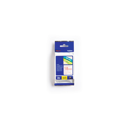 Brother Genuine TZe242 Red on White Laminated Tape for P-touch Label Makers, 18 mm wide x 8 m long Brother