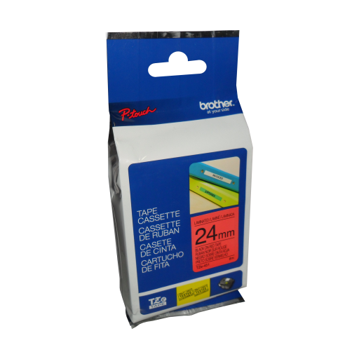 Brother Genuine TZe451 Black on Red Laminated Tape for P-touch Label Makers, 24 mm wide x 8 m long Brother