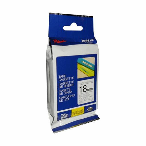 Brother Genuine TZe241 Black on White Laminated Tape for P-touch Label Makers, 18 mm wide x 8 m long Brother