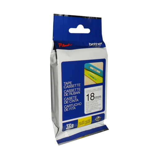 Brother Genuine TZe241 Black on White Laminated Tape for P-touch Label Makers, 18 mm wide x 8 m long Brother
