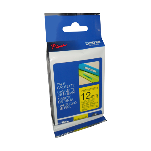 Brother Genuine TZe631 Black on Yellow Laminated Tape for P-touch Label Makers, 12 mm wide x 8 m long Brother
