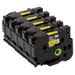 Brother HGE6515 Pack Black on Yellow HGe 24 mm Tape with Standard Adhesive, 8 m   5-pack Brother