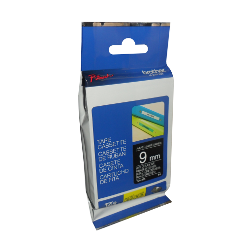 Brother Genuine TZe325 White on Black Laminated Tape for P-touch Label Makers, 9 mm wide x 8 m long Brother