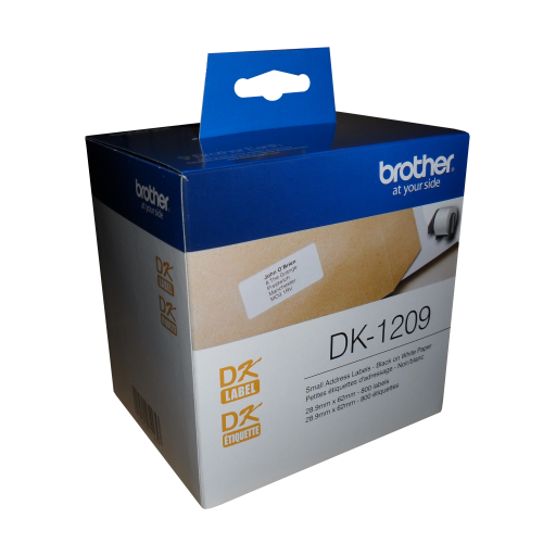 Brother DK-1209 Small Address Paper Labels (800 Labels) - 1.1" x 2.4" (28.9 mm x 62 mm) Brother