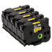 Brother HGE6515 Pack Black on Yellow HGe 24 mm Tape with Standard Adhesive, 8 m   5-pack Brother