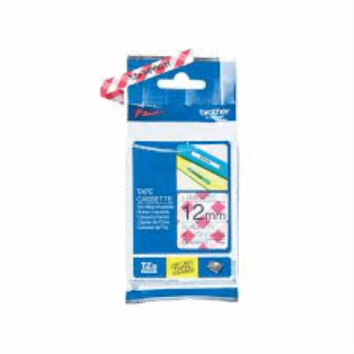 Brother Genuine TZEMPRG31 Black Print on Red Gingham Patterned Tape for P-touch Label Makers, 12 mm wide x 4 m long Brother
