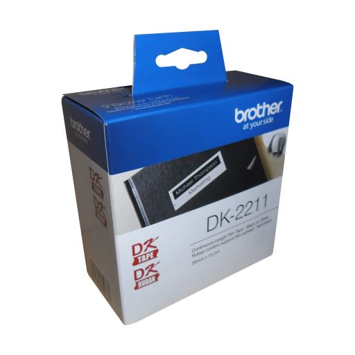 Brother DK-2211 Black/White Continuous Length Film Tape - 1.1" x 50' (29 mm x 15.2 m) Brother