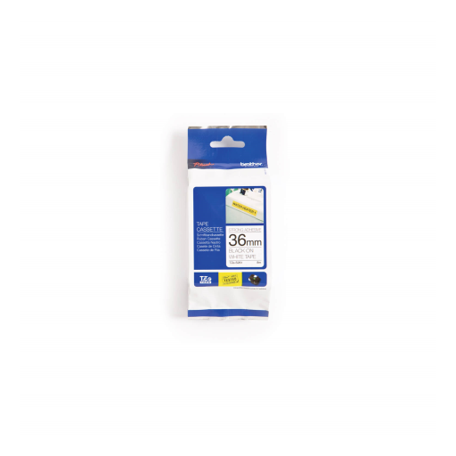 Brother Genuine TZe-S261 Black on White Extra Strength Adhesive Tape for P-touch Label Makers, 36 mm wide x 8 m long Brother