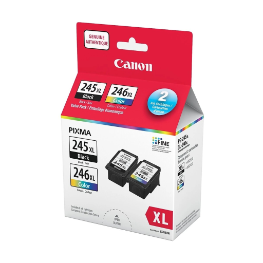 Canon PG-245XL/CL-246XL Black & Colour Cartridges, Value Pack SKU 8278B006 – – Inkjets – Canon