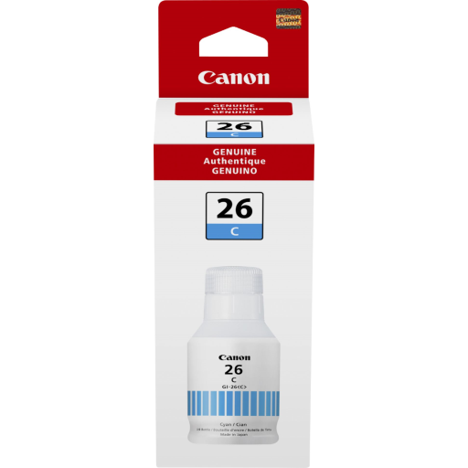 GI-26 Cyan Ink Bottle SKU 4421C001 – – Inkjets – Canon