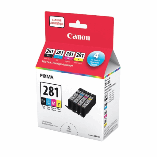 CLI-281 Black, Cyan, Magenta, Yellow Value Pack SKU 2091C009 – – Inkjets – Canon