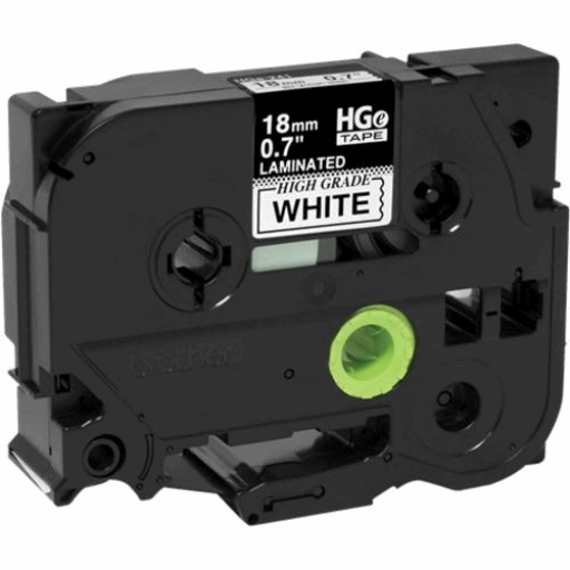 Brother HGE2415 Pack Black on White HGe 18 mm Tape with Standard Adhesive, 8 m 5-pack – – PTouch – Brother