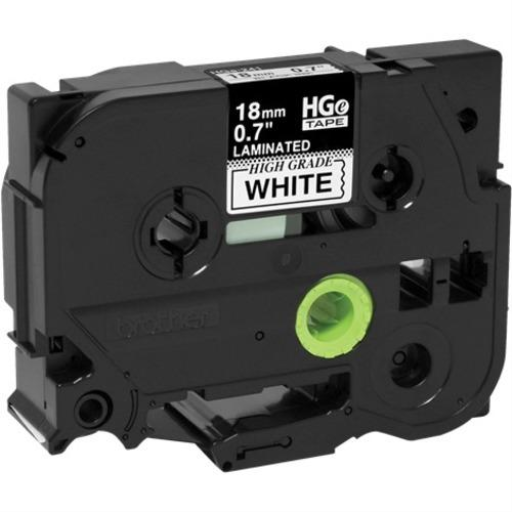 Brother HGE2415 Pack Black on White HGe 18 mm Tape with Standard Adhesive, 8 m 5-pack – – PTouch – Brother