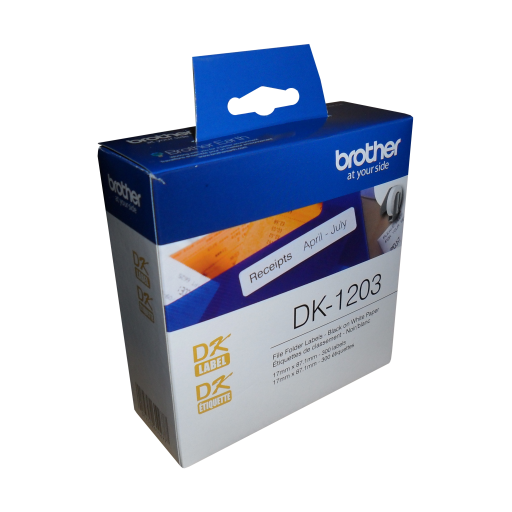 Brother DK-1203 File Folder Paper Label (300 Labels) 0.66" x 3.4" (17 mm x 87.1 mm) – – PTouch – Brother