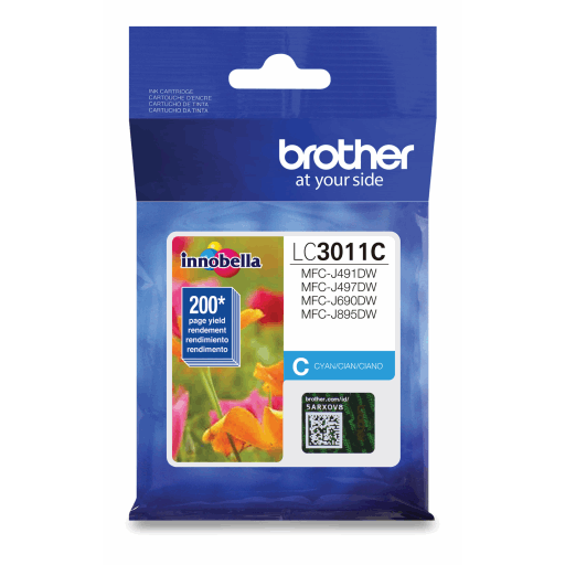Brother LC3011CS Cyan Ink Cartridge, Standard Yield – Inkjets | Brother