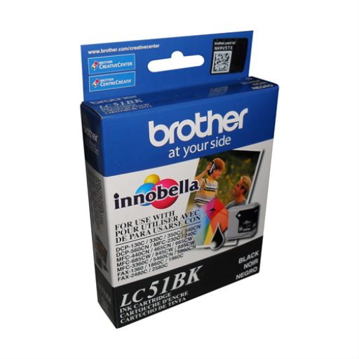 Brother LC51BKS Innobella Black Ink Cartridge, Standard Yield – – Inkjets – Brother