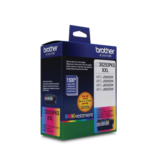 Brother LC30293PKS Innobella Cyan, Magenta, Yellow Ink Cartridges, Super High Yield – – Inkjets – Brother