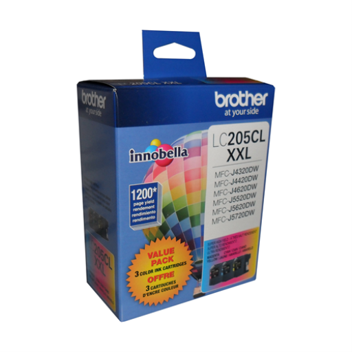 Brother LC2053PKS 3-Pack of Innobella Colour Ink Cartridges (1 each of Cyan, Magenta, Yellow), Super High Yield (XXL Series) – – Inkjets – Brother