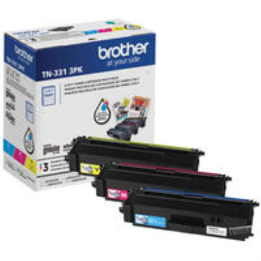 Brother Genuine TN331 3PK Standard-Yield Colour Toner Cartridge Multipack – – Laser – Brother