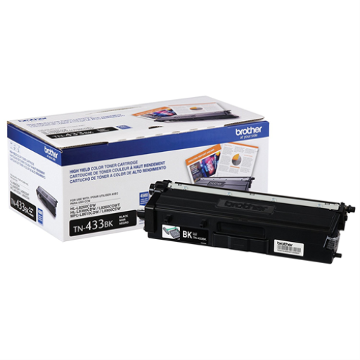 Brother TN433BK Toner Cartridge Black, High Yield – – Laser – Brother