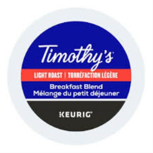 COFFEE-K CUP TIMOTHY'S BREAKFAST BLEND LIGHT ROAST-06771 24/BX – – K-Cups – Keurig