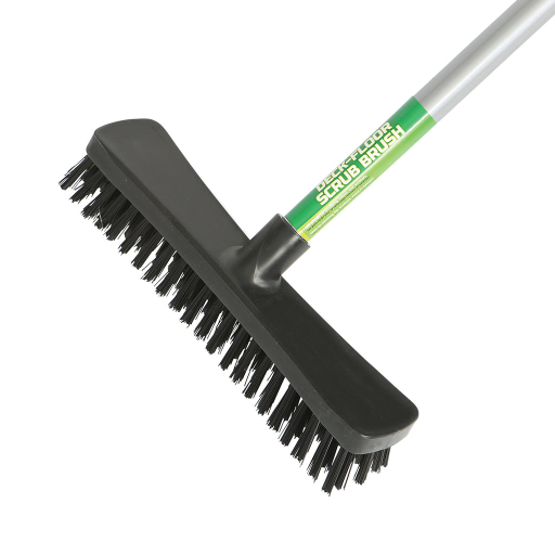10" Floor and Deck Scrub Brush-Assembled 48" Metal Handle – Floor Cleaning | Globe Commercial Products
