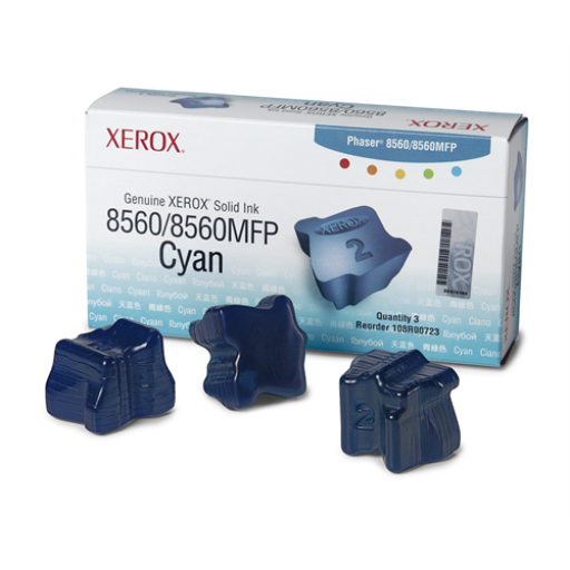 108R00723 Genuine Xerox Solid Ink Cyan, Phaser 8560/8560MFP (3 Sticks)