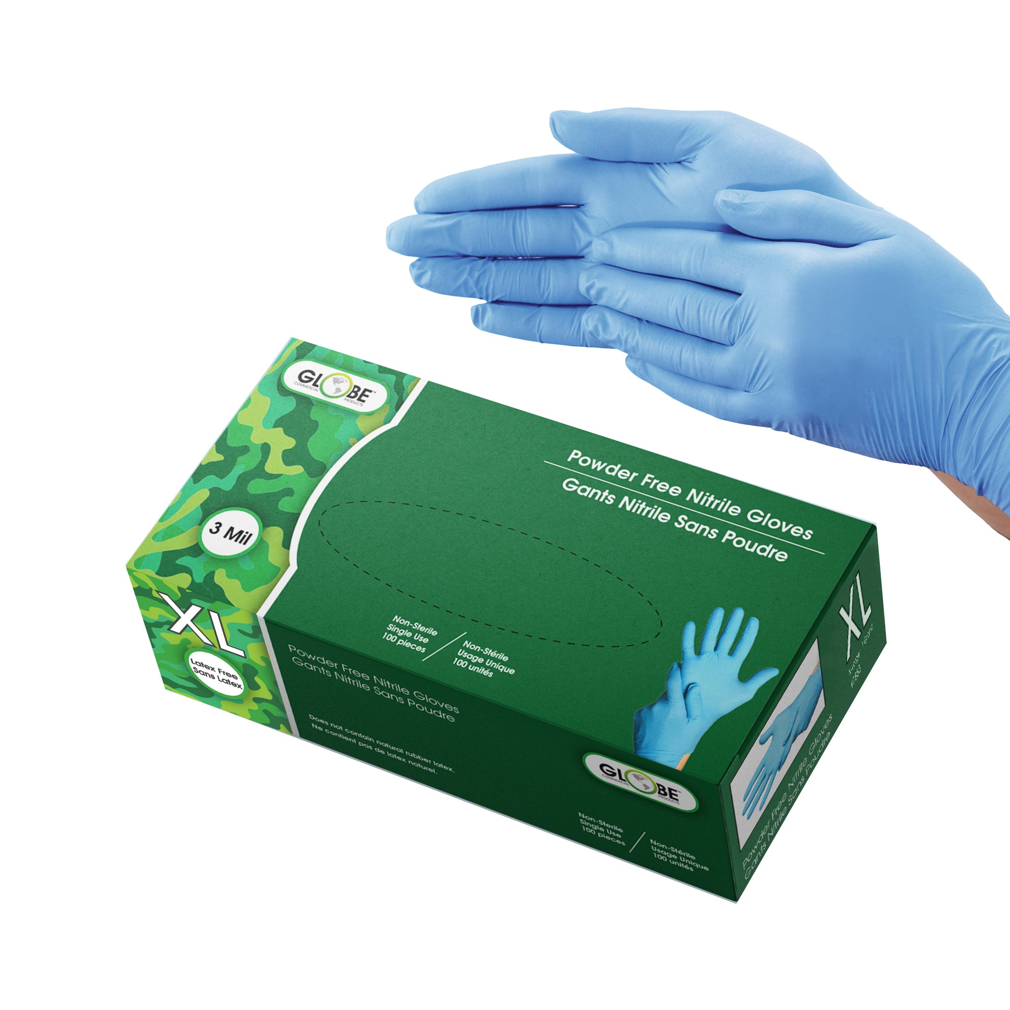 Nitrile Gloves Powder Free 3mil Sky Blue - X-Large (box of 100) - Vonex