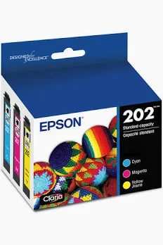 EPSON T202 DURABrite Ultra Combo (CMY) Ink Cartridges, Standard Capacity, with Sensor / WF-2860, XP-5100 – – Inkjets – Epson
