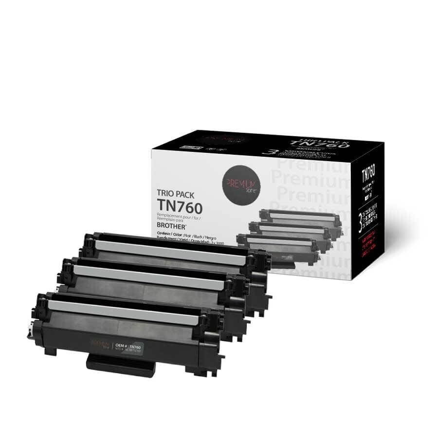 Brother TN760 Toner Compatible Trio Pack 3K - Vonex