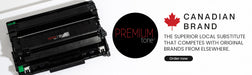 Black toner cartridge with 'Premium Tone' branding on a white background

