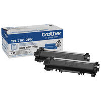 Brother Genuine TN760 2PK High-Yield Black Toner Cartridge Multipack - Vonex