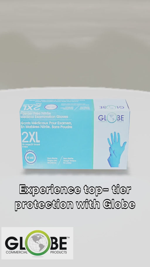 Steel Blue Nitrile Gloves Powder Free 4mil Sky Blue Medical - 2X-Large (box of 100)